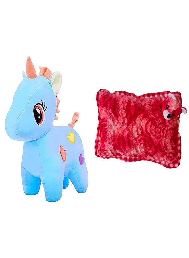 KPN Toy Figure Combo Pack of Unicon & Face Pillow Red Mini Character Figurines Set with Bright Colours & Smooth Finish | Playtime Display Set for Home, Desk Decor & Gifting - Image 1